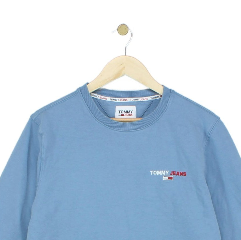 Mens Sweatshirt Logo Embroidered Crew Neck Stretch