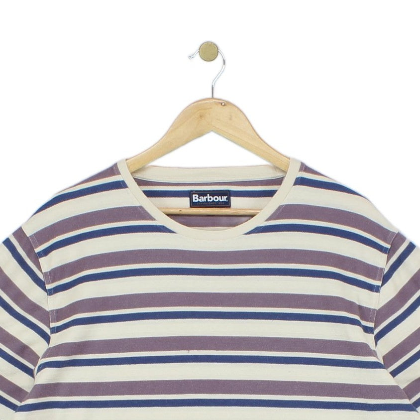 Mens Striped T-Shirt Crew Neck Short Sleeve