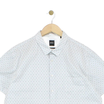 Mens Shirt Slim Fit Short Sleeve Button Up
