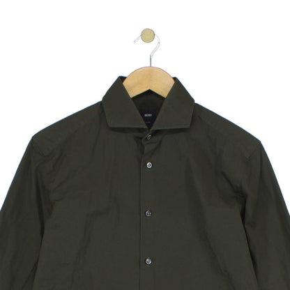 Mens Shirt Slim Fit Tailored Long Sleeve