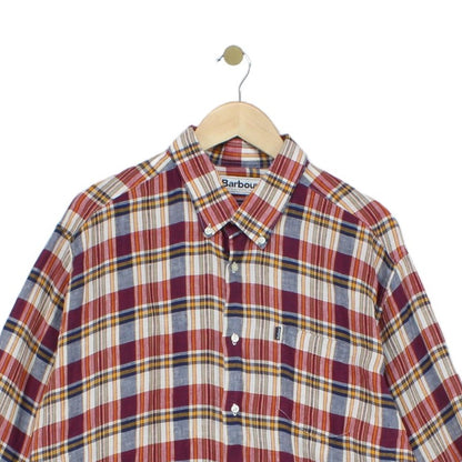 Mens Linen Plaid Shirt Tailored Casual