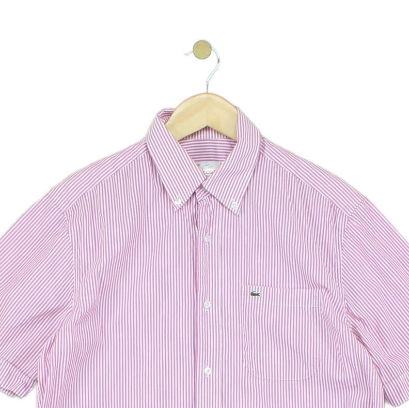 Mens Striped Shirt Short Sleeve Button Up Classic Fit