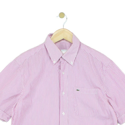 Mens Striped Shirt Short Sleeve Button Up Classic Fit