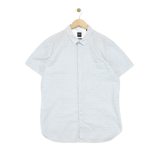 Mens Shirt Slim Fit Short Sleeve Button Up