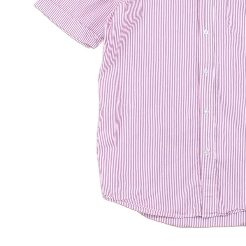 Mens Striped Shirt Short Sleeve Button Up Classic Fit