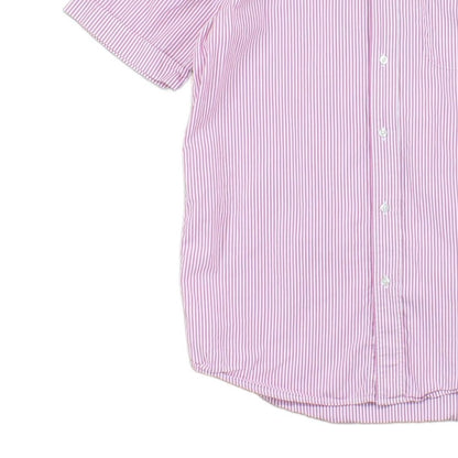 Mens Striped Shirt Short Sleeve Button Up Classic Fit
