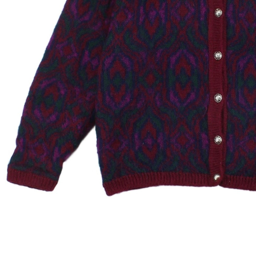 Womens Mohair Cardigan Button Up Patterned