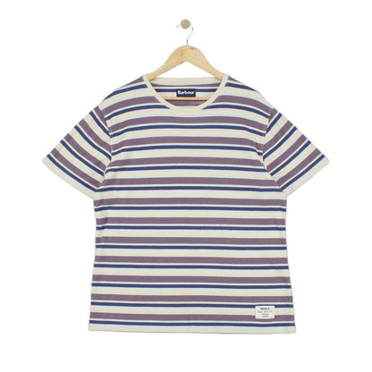 Mens Striped T-Shirt Crew Neck Short Sleeve