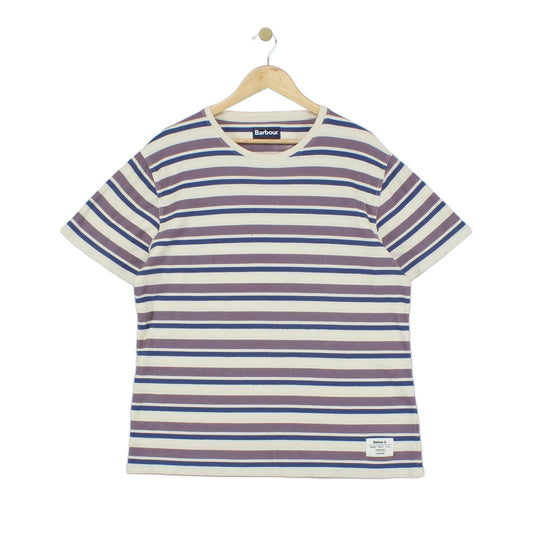 Mens Striped T-Shirt Crew Neck Short Sleeve