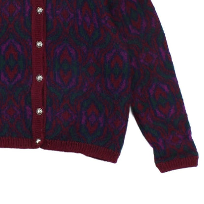 Womens Mohair Cardigan Button Up Patterned