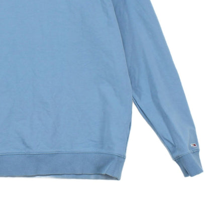 Mens Sweatshirt Logo Embroidered Crew Neck Stretch