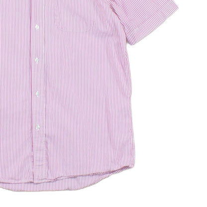 Mens Striped Shirt Short Sleeve Button Up Classic Fit
