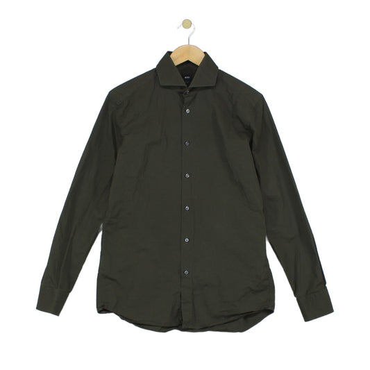 Mens Shirt Slim Fit Tailored Long Sleeve