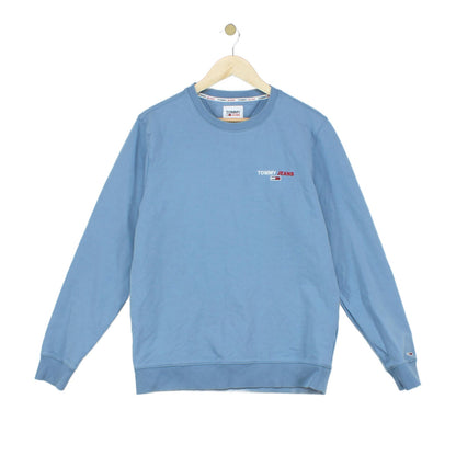 Mens Sweatshirt Logo Embroidered Crew Neck Stretch