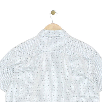Mens Shirt Slim Fit Short Sleeve Button Up