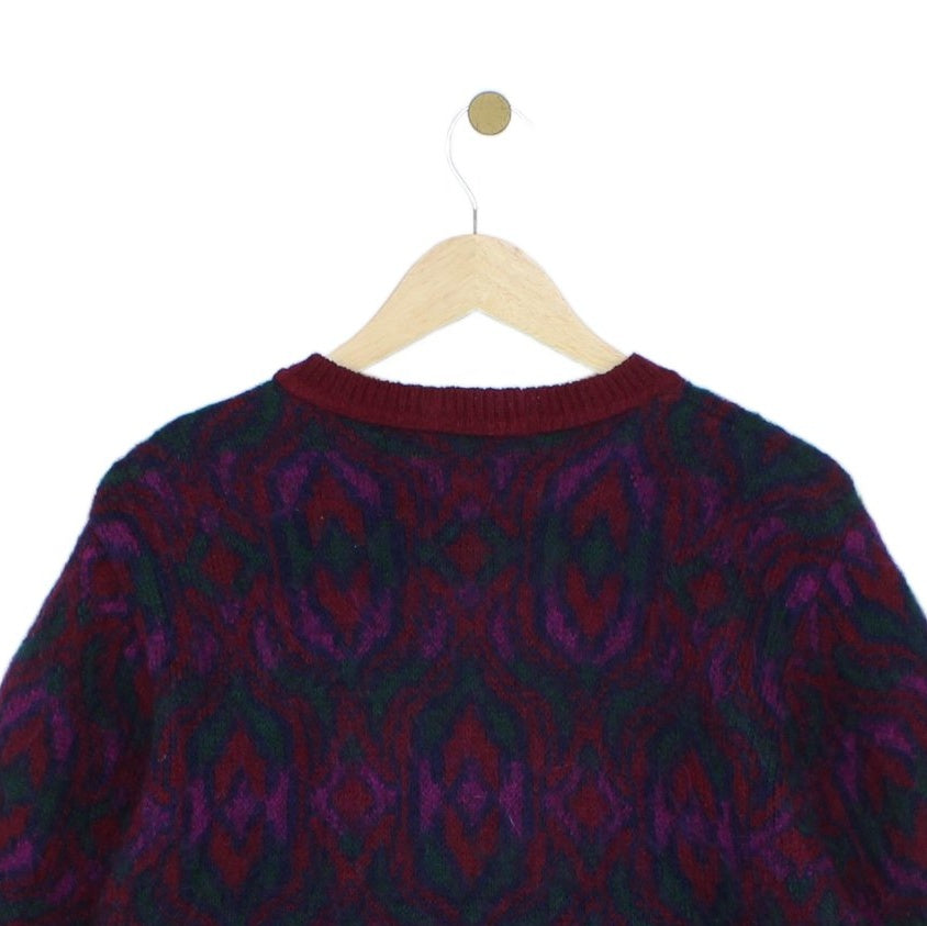 Womens Mohair Cardigan Button Up Patterned
