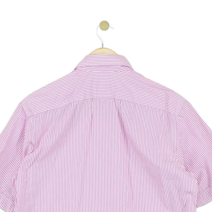 Mens Striped Shirt Short Sleeve Button Up Classic Fit