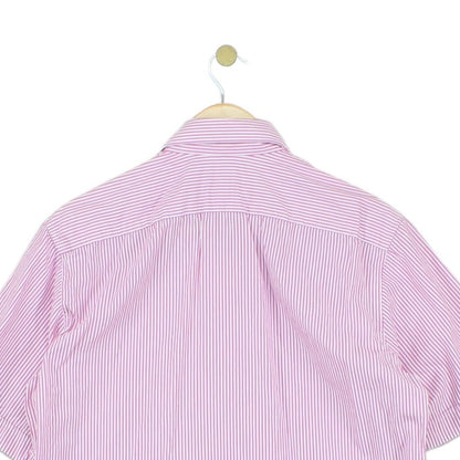 Mens Striped Shirt Short Sleeve Button Up Classic Fit
