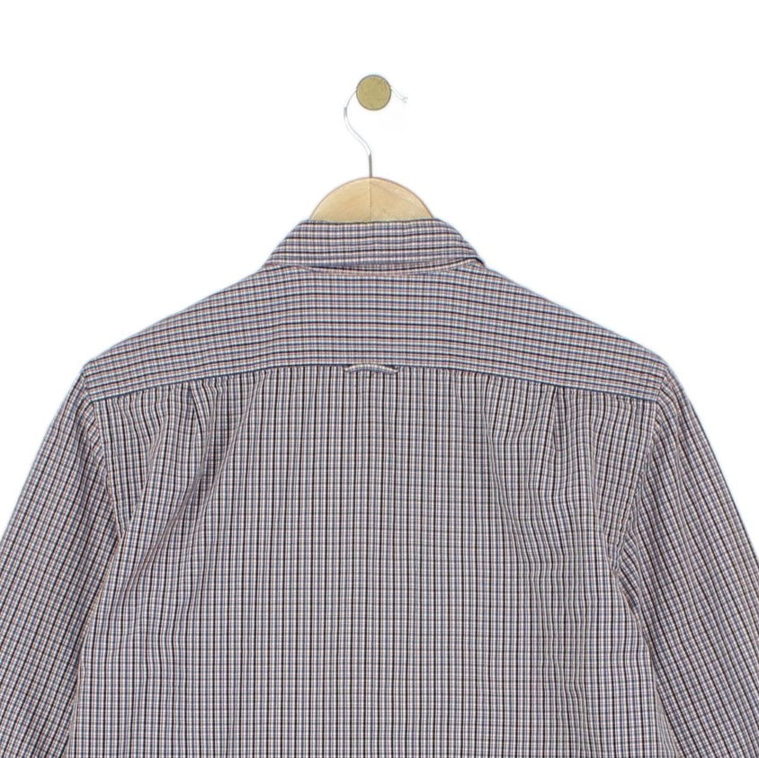 Mens Check Shirt Long Sleeve Classic Cotton