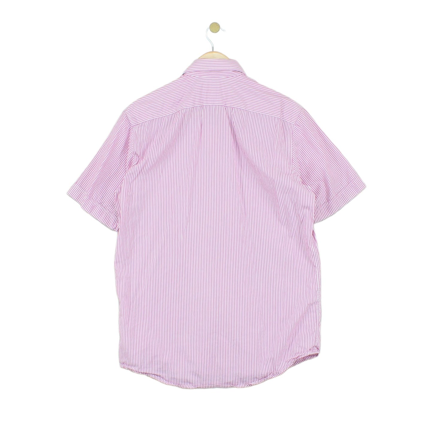 Mens Striped Shirt Short Sleeve Button Up Classic Fit