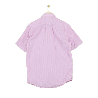 Mens Striped Shirt Short Sleeve Button Up Classic Fit