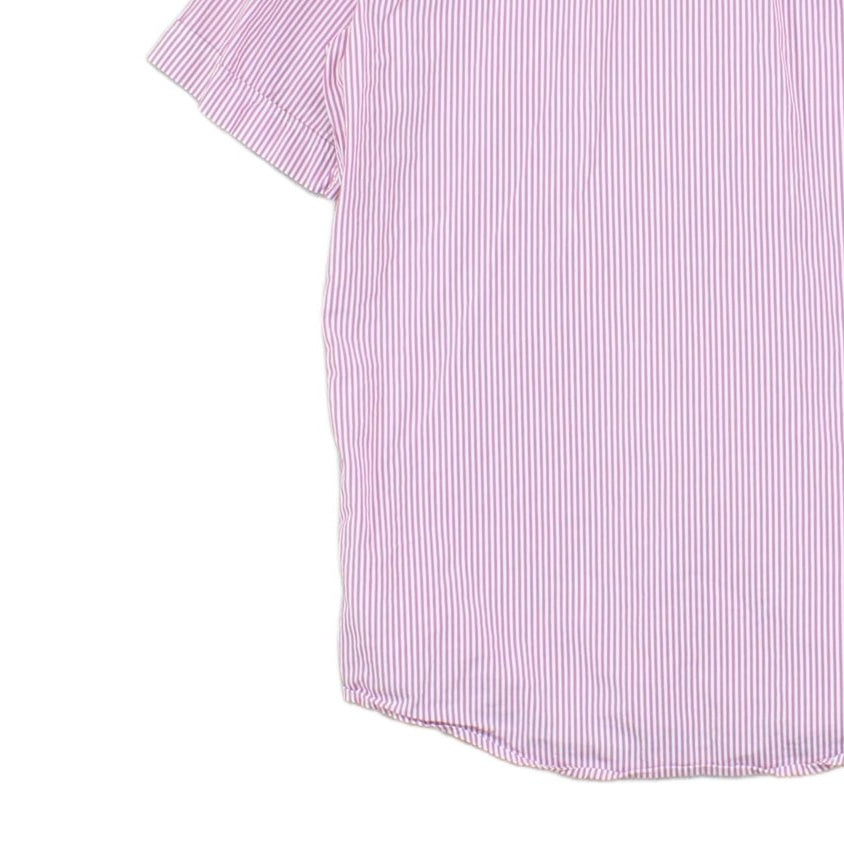 Mens Striped Shirt Short Sleeve Button Up Classic Fit