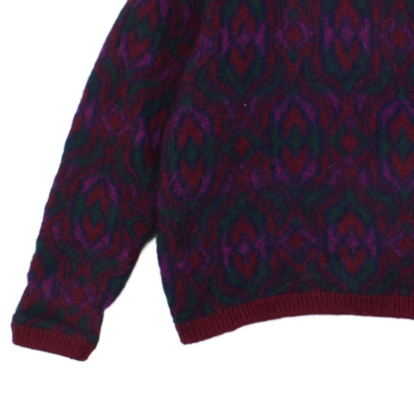 Womens Mohair Cardigan Button Up Patterned