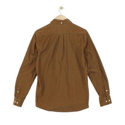 Mens Corduroy Shirt Tailored Button Up
