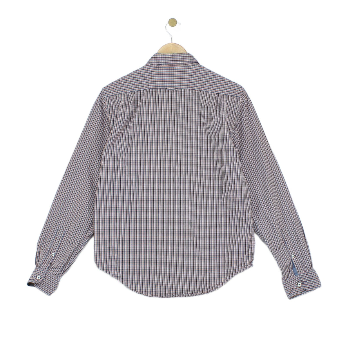 Mens Check Shirt Long Sleeve Classic Cotton