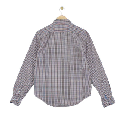 Mens Check Shirt Long Sleeve Classic Cotton
