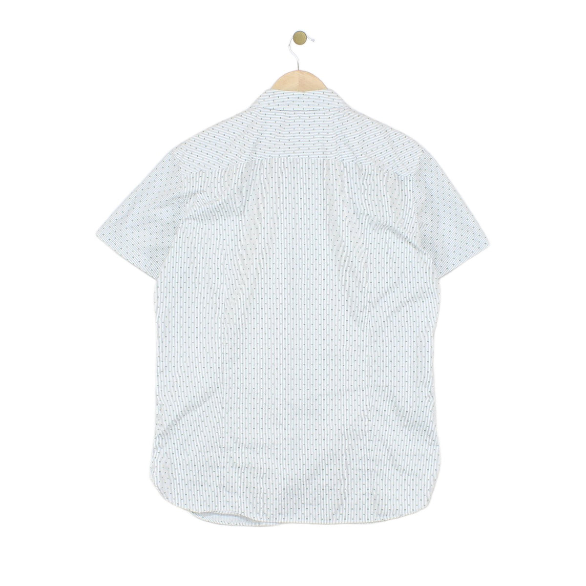 Mens Shirt Slim Fit Short Sleeve Button Up