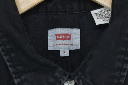 Womens Denim Shirt Snap Western Long Sleeve