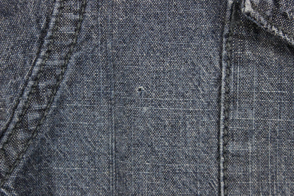 Mens Denim Shirt Snap Long Sleeve Western Cotton