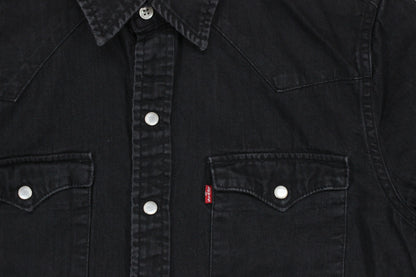 Womens Denim Shirt Snap Western Long Sleeve