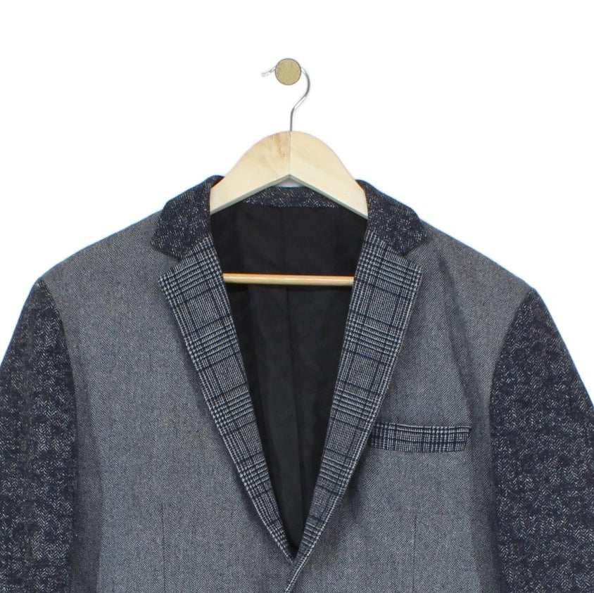 Mens Blazer Plaid Wool Cotton Regular