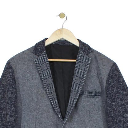 Mens Blazer Plaid Wool Cotton Regular