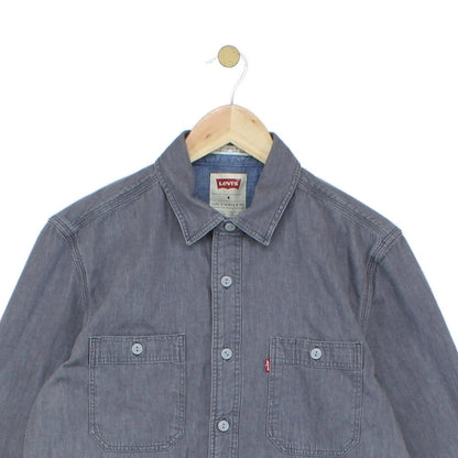 Mens Denim Shirt Button Up Classic