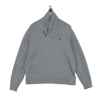 Mens Jumper Shawl Collar Ribbed Knit Cotton