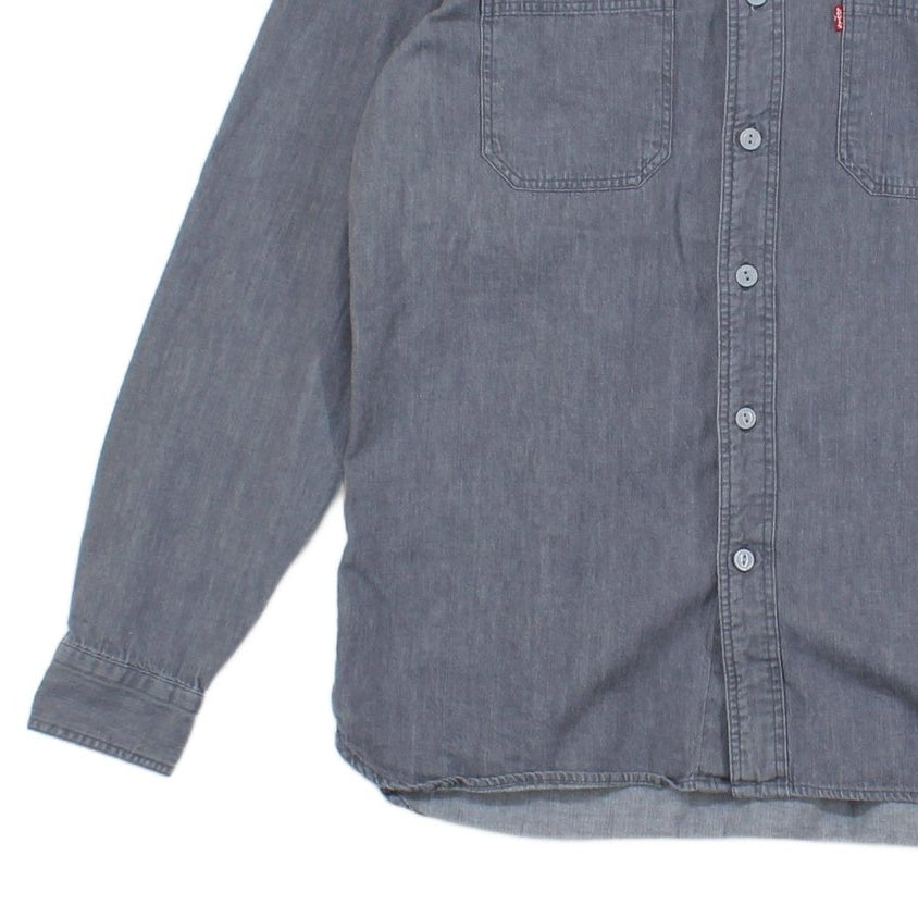 Mens Denim Shirt Button Up Classic