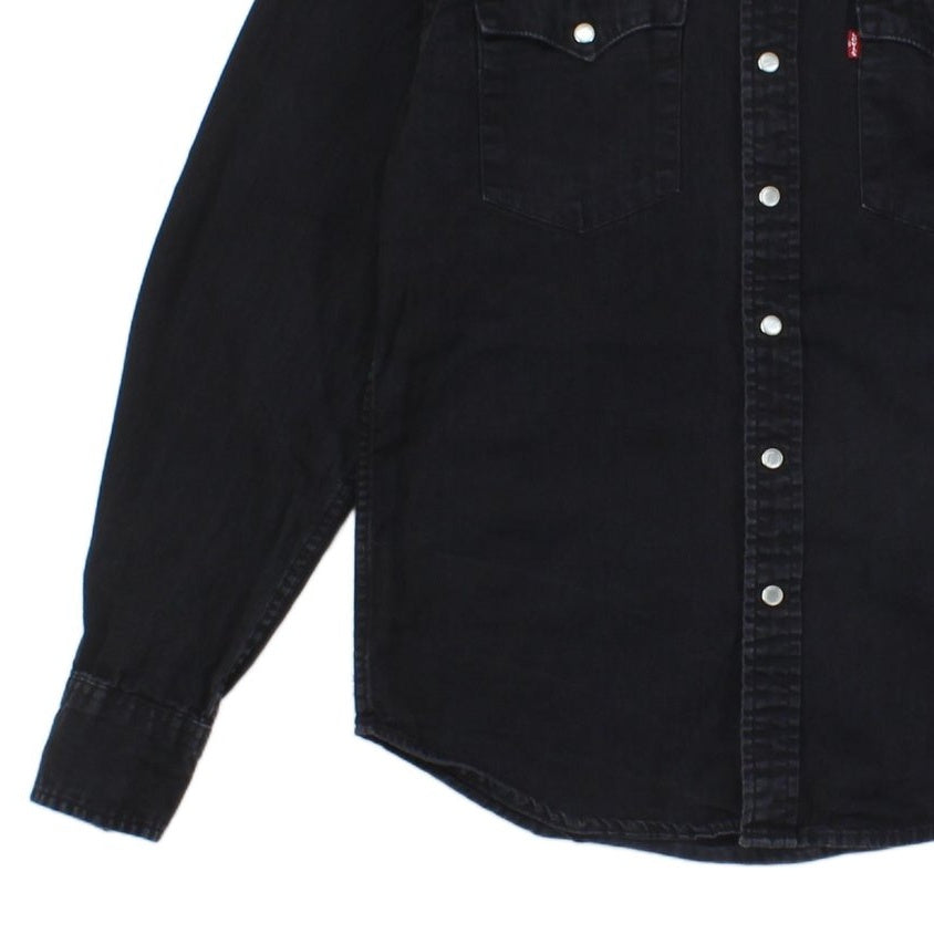 Womens Denim Shirt Snap Western Long Sleeve
