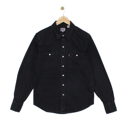 Womens Denim Shirt Snap Western Long Sleeve