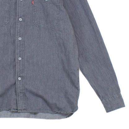 Mens Denim Shirt Button Up Classic