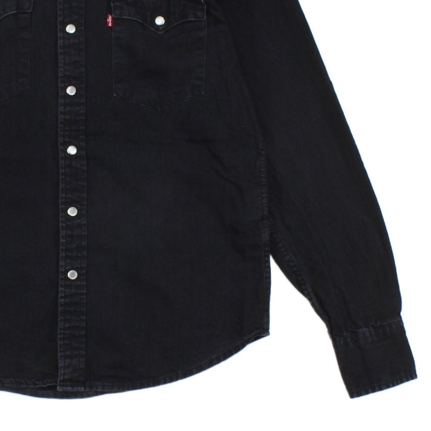 Womens Denim Shirt Snap Western Long Sleeve