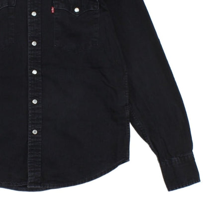 Womens Denim Shirt Snap Western Long Sleeve