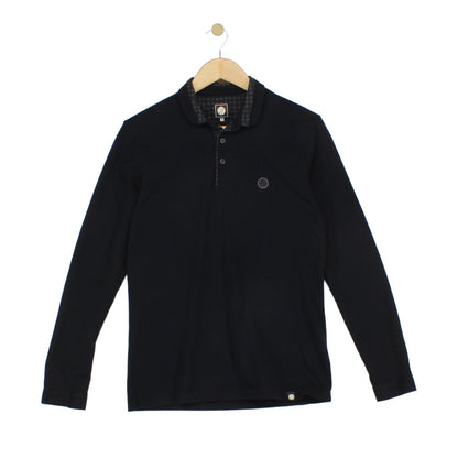 Mens Polo Shirt Long Sleeve Slim Fit