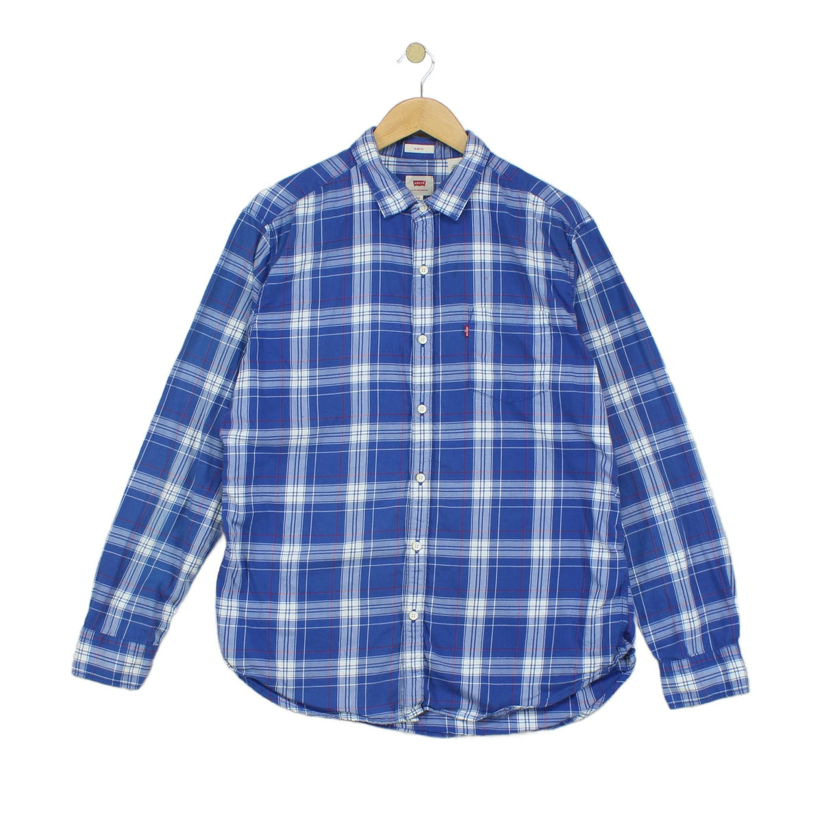 Mens Plaid Shirt Slim Fit Long Sleeve