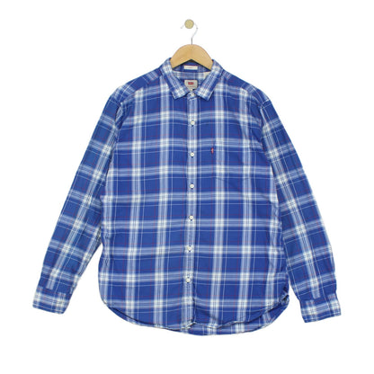 Mens Plaid Shirt Slim Fit Long Sleeve