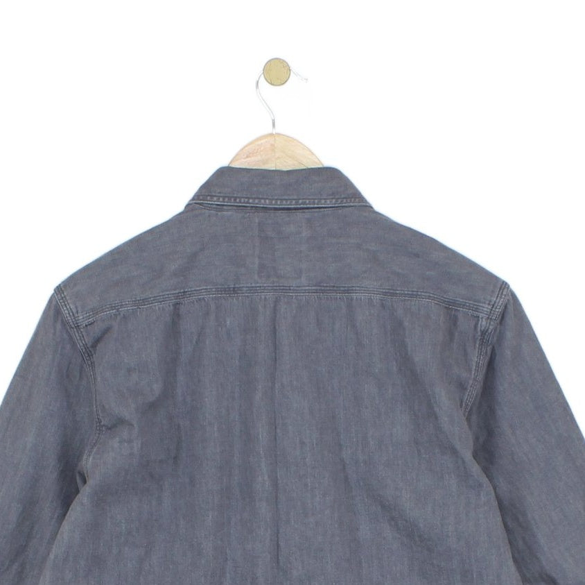 Mens Denim Shirt Button Up Classic