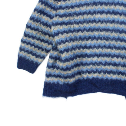 Womens Mohair Cardigan Striped Open Front Relaxed