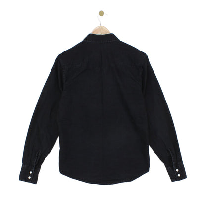 Womens Denim Shirt Snap Western Long Sleeve